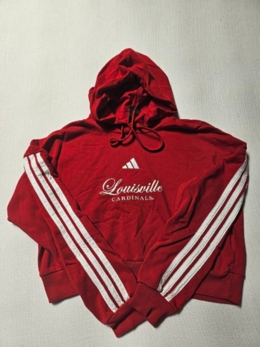 Adidas Women's Red Louisville Cardinals Campus Queen Cropped Hoodie